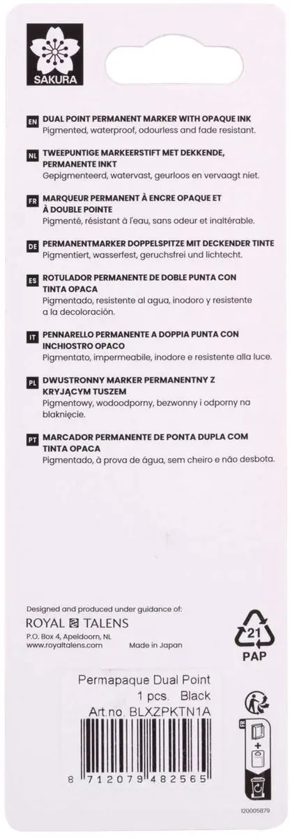 Sakura Permapaque Dubbele Punt - Zwart