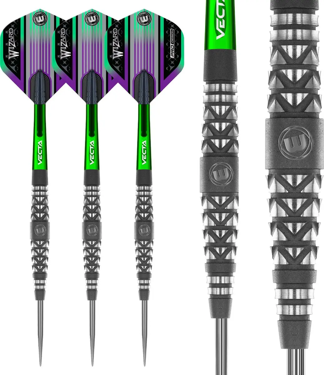 Winmau Simon Whitlock Atomised 90% Dartpijlen - 3 Stuks - Groen/Paars/Zilver
