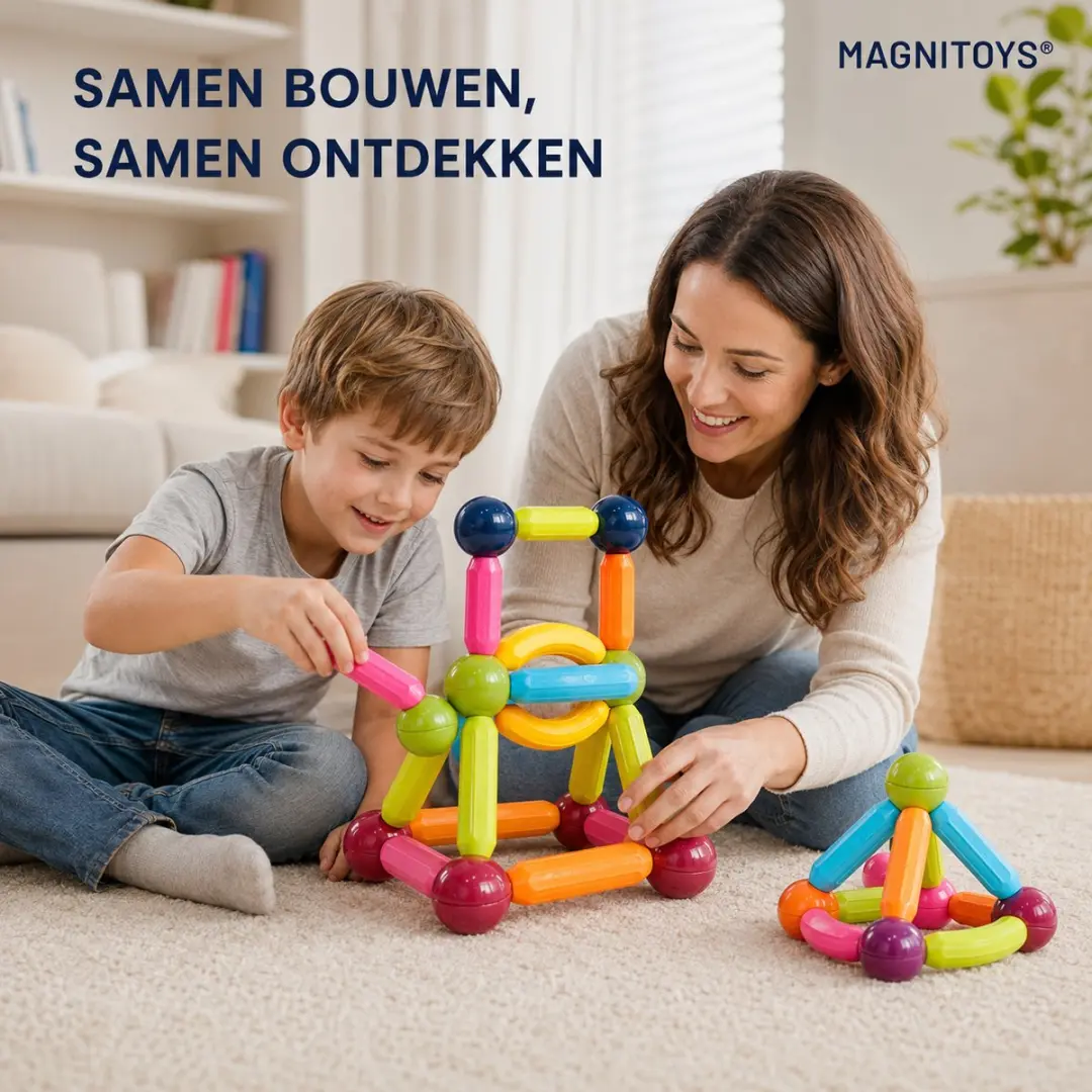 MagniToys Magnetisch Constructiespeelgoed 51 Stuks - 3D Bouwset