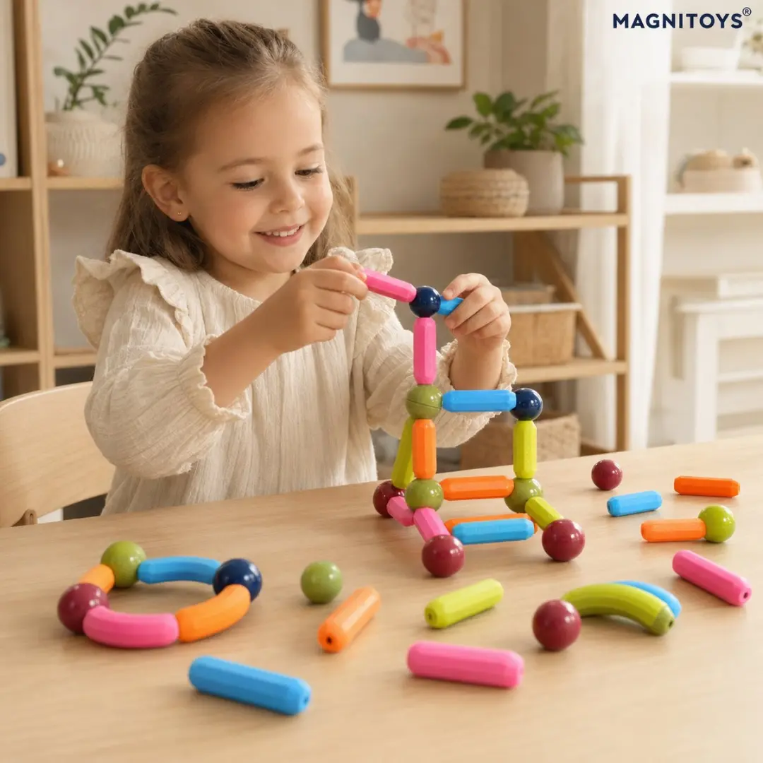 MagniToys Magnetisch Constructiespeelgoed 51 Stuks - 3D Bouwset