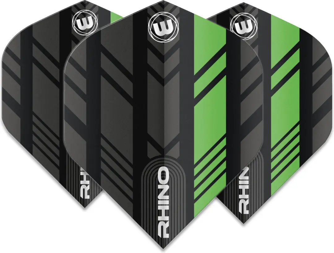 Winmau Rhino Extra Thick Dart Flights - 3 Stuks - Zwart/Groen