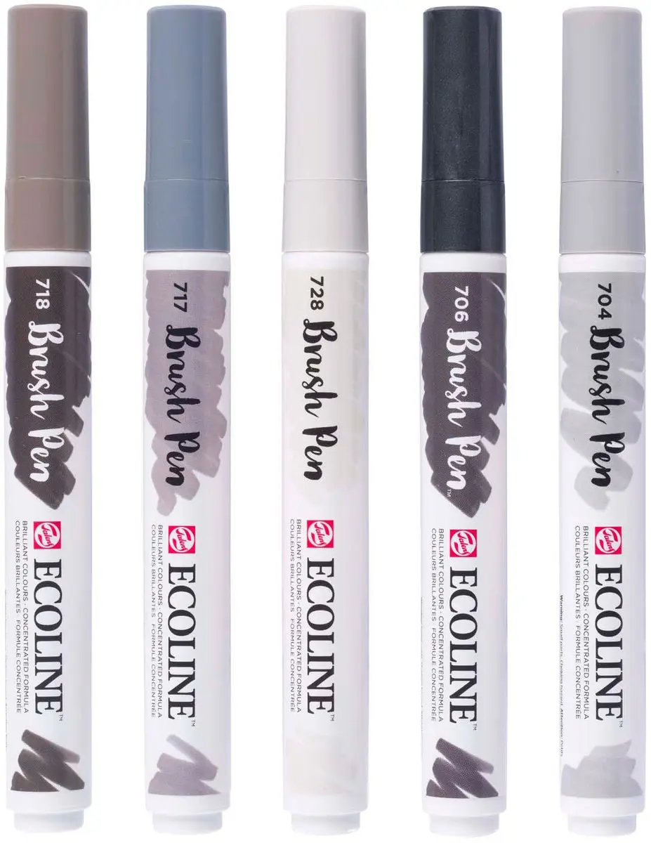 Ecoline Brush Pen Set - 5 Kleuren Schaduw - afbeelding 6 van 6