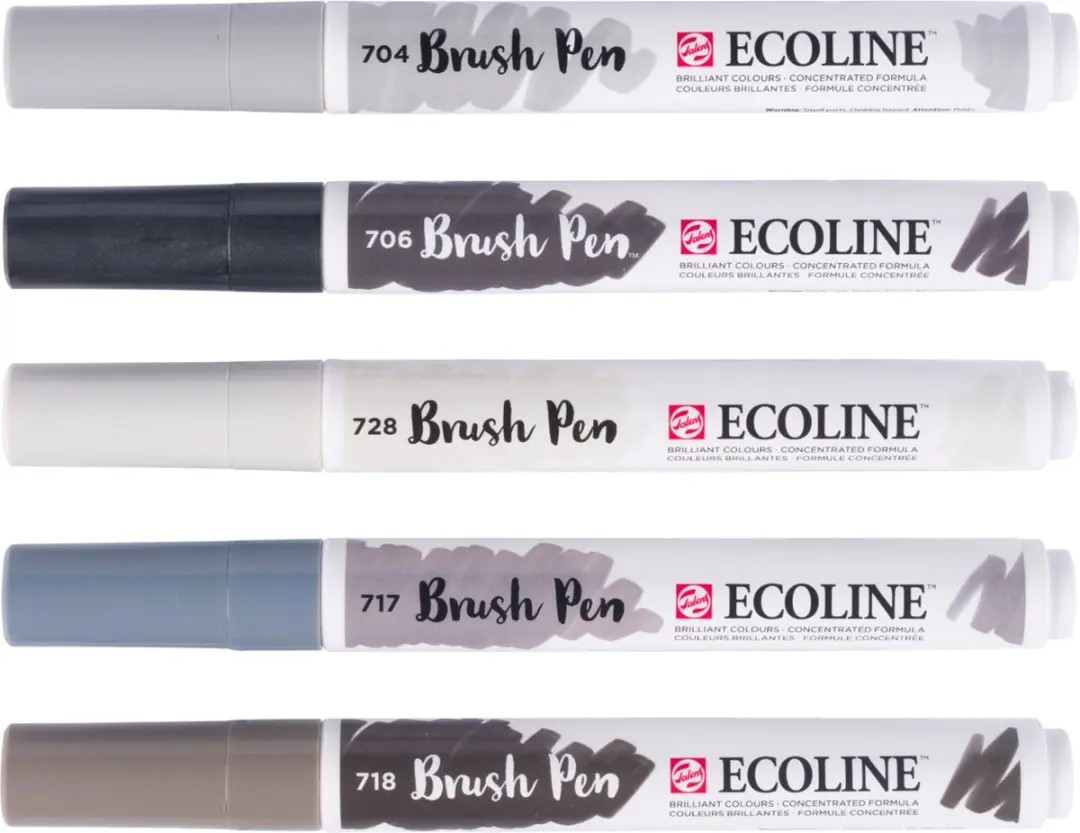 Ecoline Brush Pen Set - 5 Kleuren Schaduw