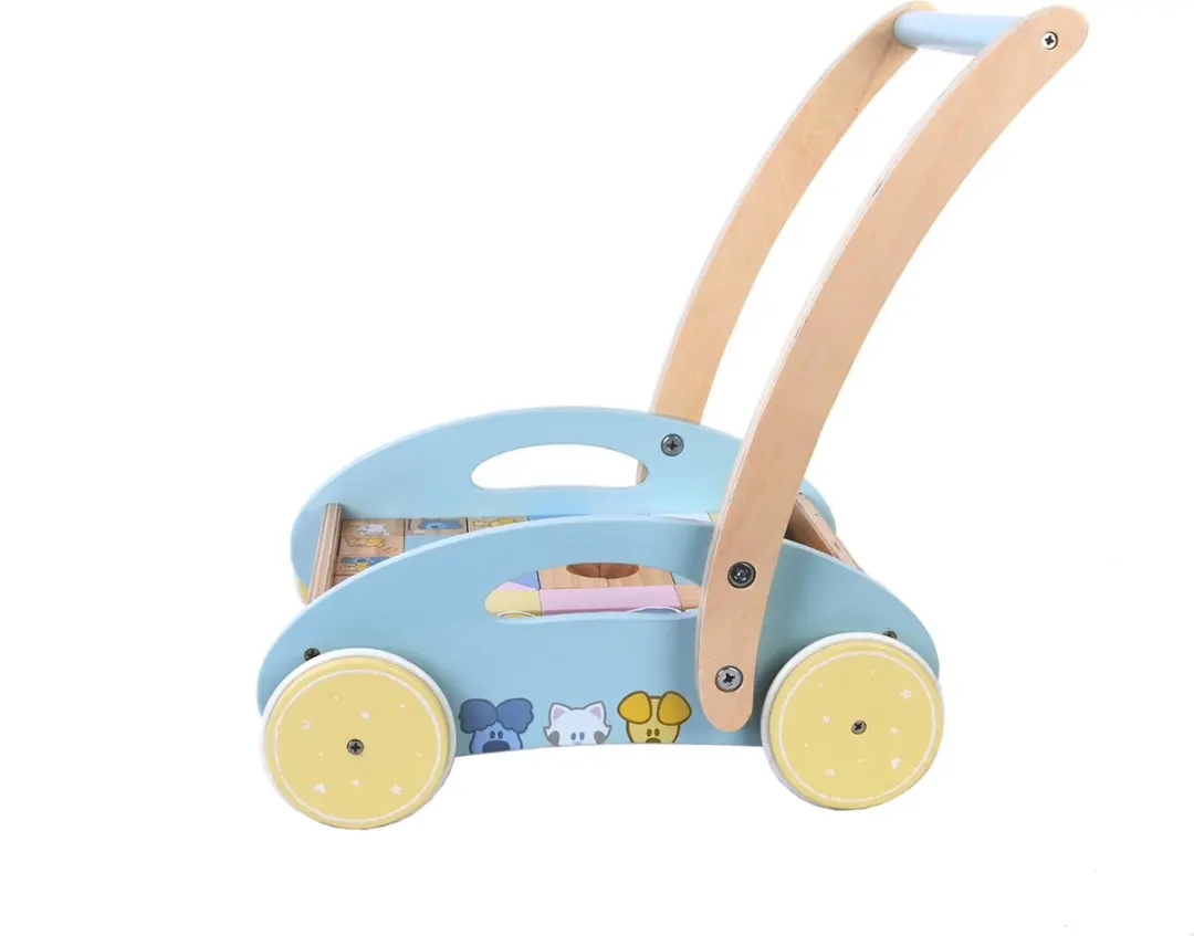 Woezel en Pip Baby Blokkenkar - 2 Stuks - Blauw