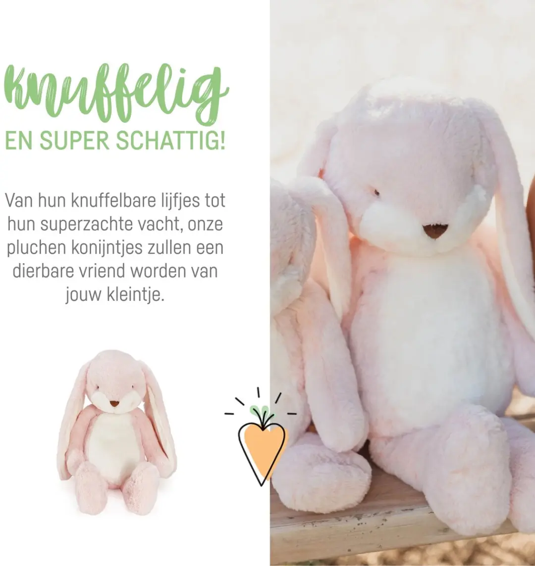 Bunnies By The Bay Floppy Nibble Knuffel - Roze 52cm