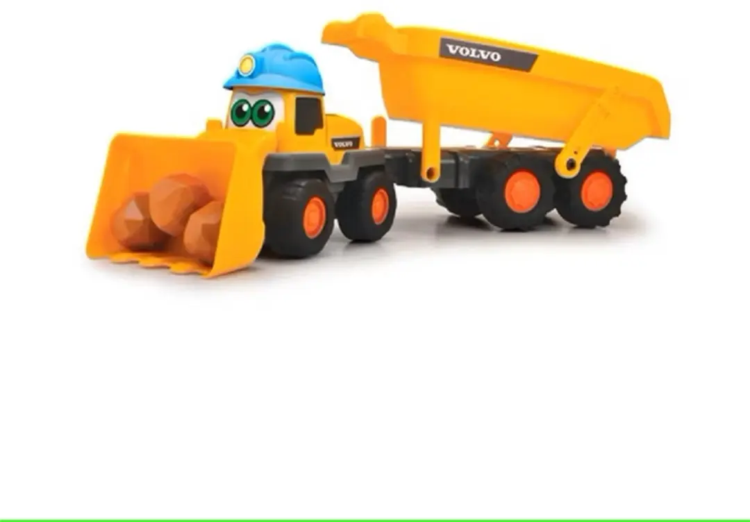 Dickie Simba Tracey Trailer Graafmachine Kiepwagen 204119007 - Geel/Blauw/Zwart/Rood