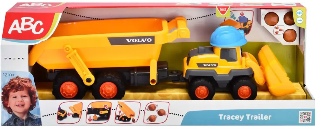 Dickie Simba Tracey Trailer Graafmachine Kiepwagen 204119007 - Geel/Blauw/Zwart/Rood - afbeelding 6 van 6