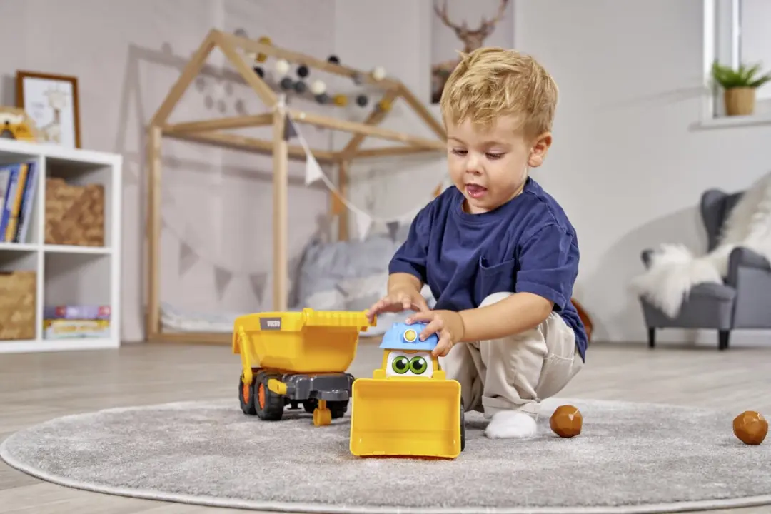 Dickie Simba Tracey Trailer Graafmachine Kiepwagen 204119007 - Geel/Blauw/Zwart/Rood