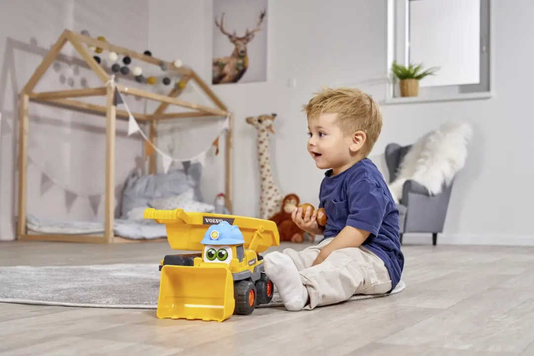 Dickie Simba Tracey Trailer Graafmachine Kiepwagen 204119007 - Geel/Blauw/Zwart/Rood