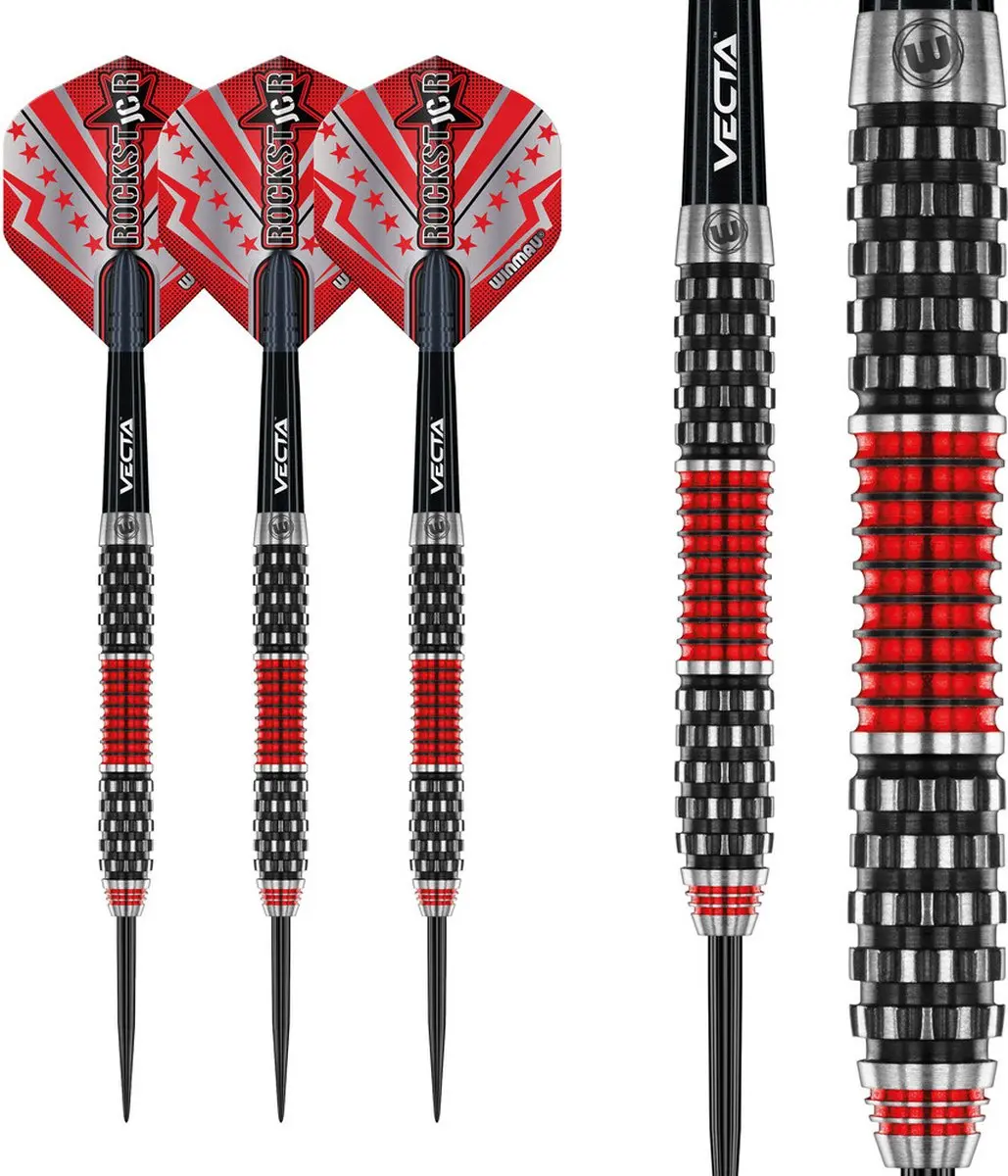 Winmau Joe Cullen Rockstar Series RS 1.0 Dartpijlen - 3 Stuks - Rood/Zilver/Zwart - afbeelding 6 van 6