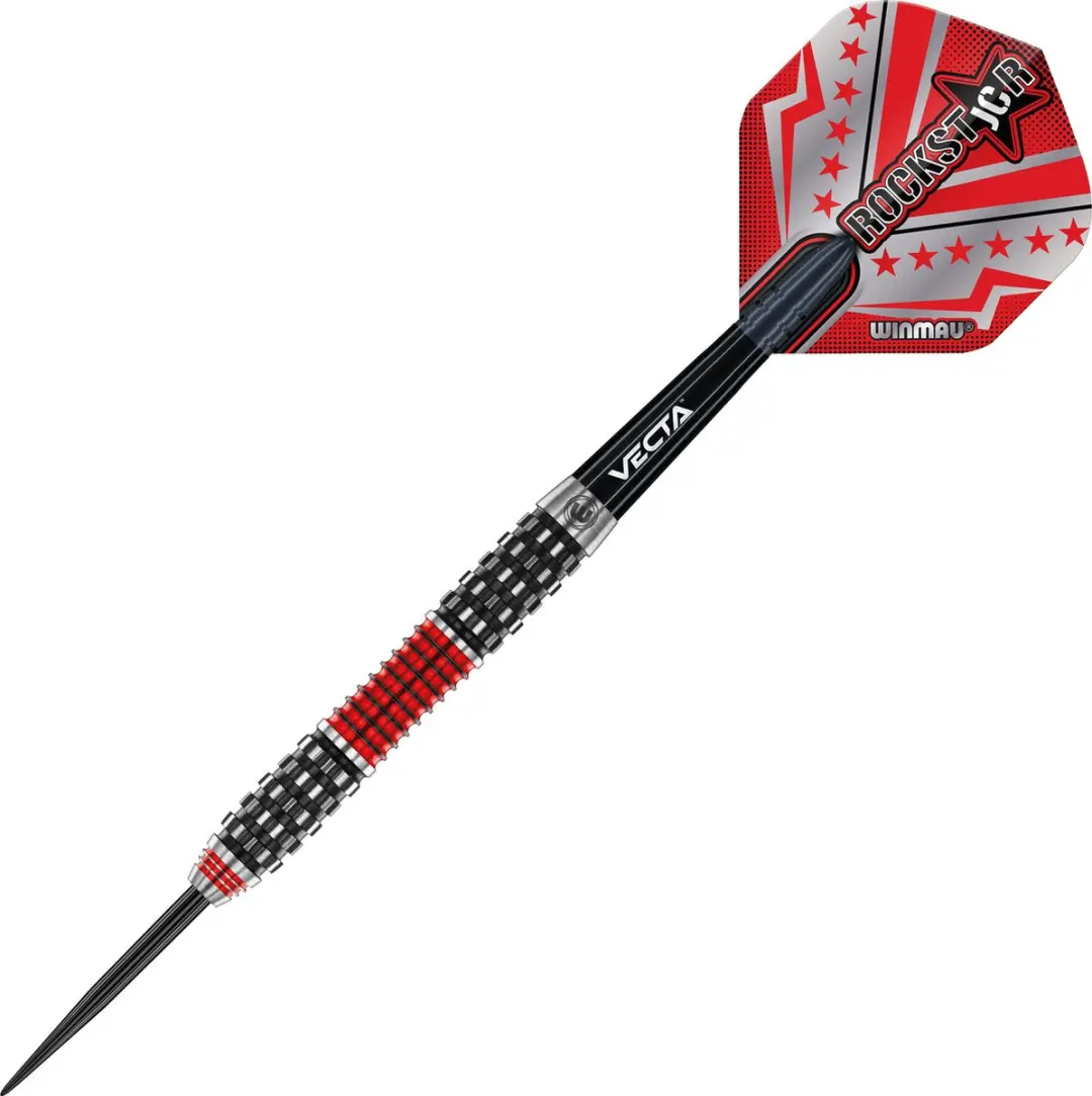 Winmau Joe Cullen Rockstar Series RS 1.0 Dartpijlen - 3 Stuks - Rood/Zilver/Zwart