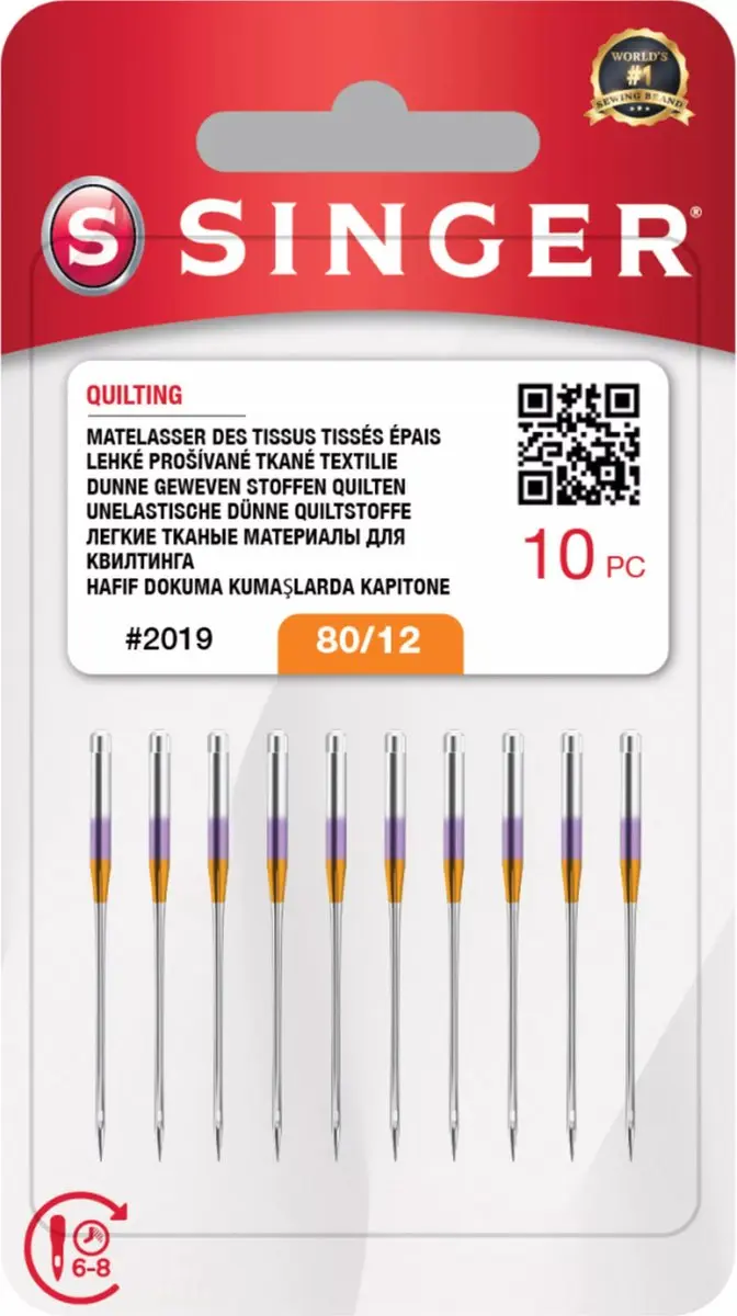 Singer Quilting 2019 Naalden - 10 Stuks - Zilver/Paars/Goud