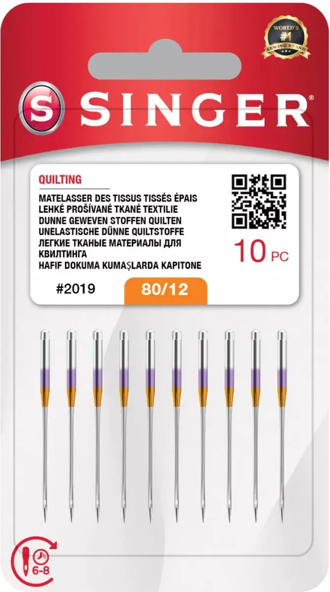 Singer Quilting 2019 Naalden - 10 Stuks - Zilver/Paars/Goud