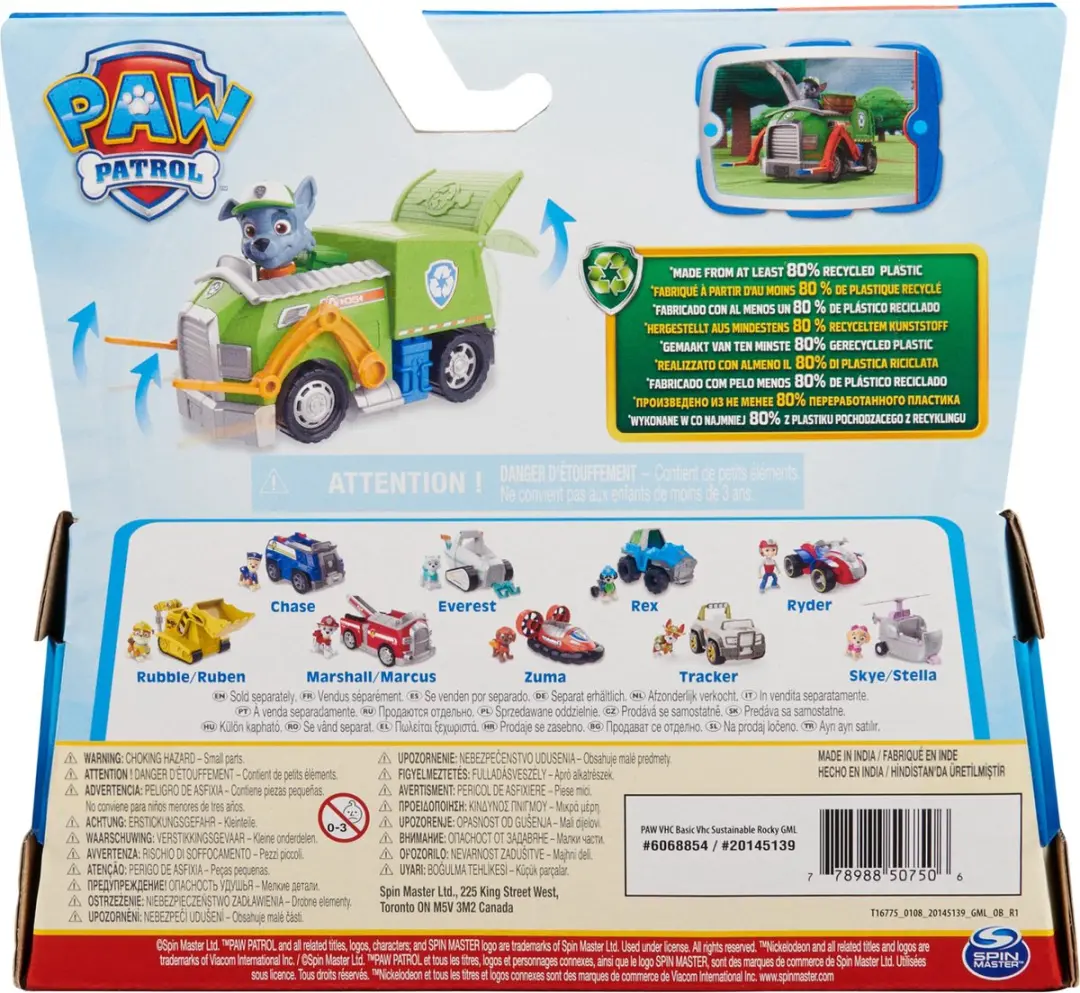PAW Patrol Rocky Recycle Truck - Speelgoedauto 6068854 - afbeelding 6 van 6