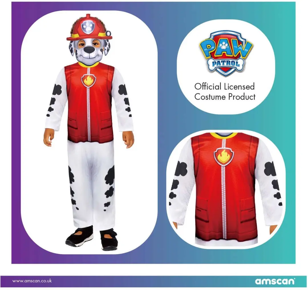 PAW Patrol Marshall Verkleedpak - 4-6 jaar - Rood/Wit