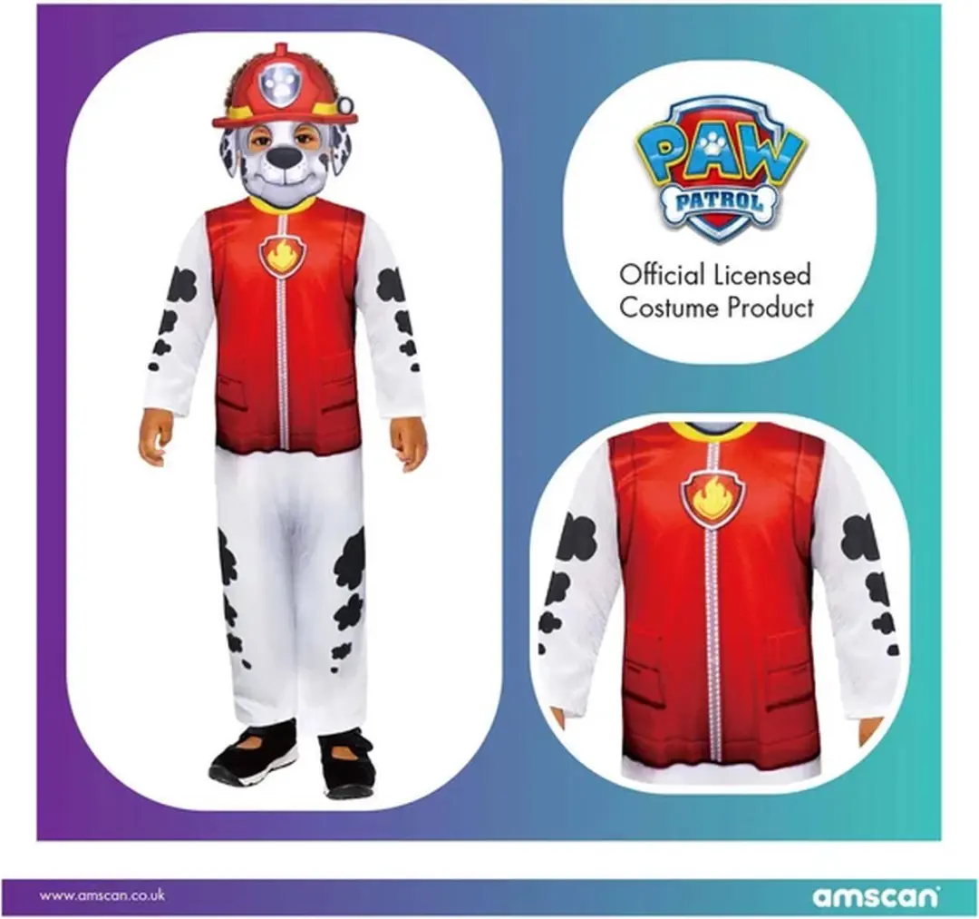PAW Patrol Marshall Verkleedpak - 4-6 jaar - Rood/Wit - afbeelding 6 van 6