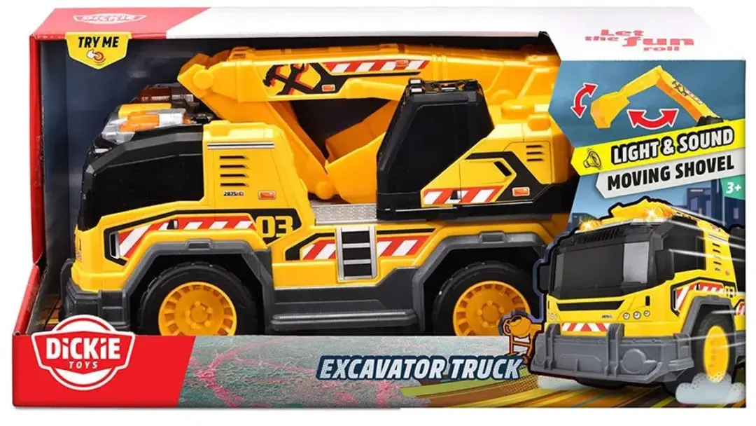 Dickie Toys Graafmachine 203306026 - Licht & Geluid - Geel/Zwart