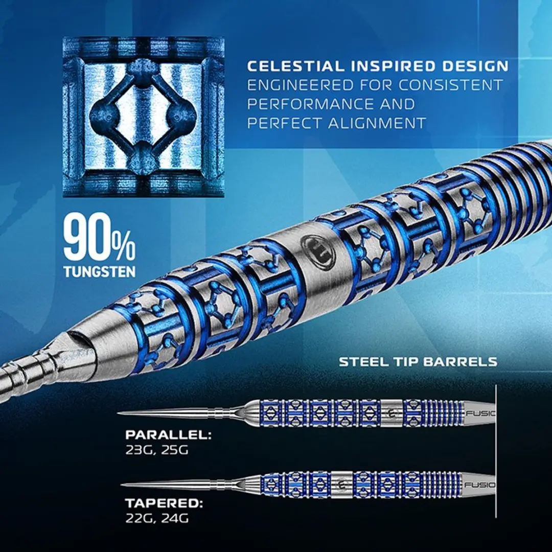 Winmau Lunaris Parallel Switch Point Dartpijlen - 3 Stuks - Blauw/Zilver