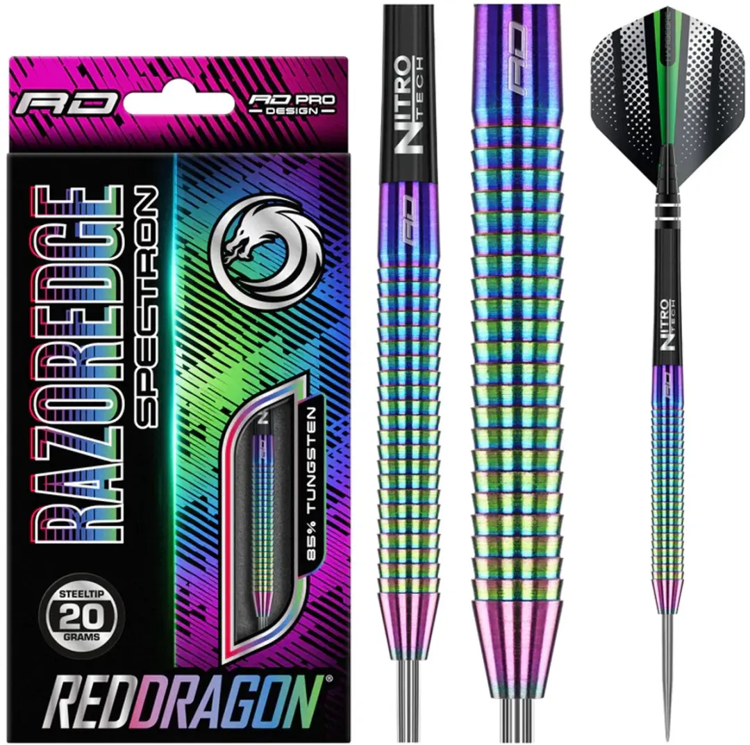 Red Dragon Razor Edge Spectron Dartpijlen 3 Stuks - Regenboog