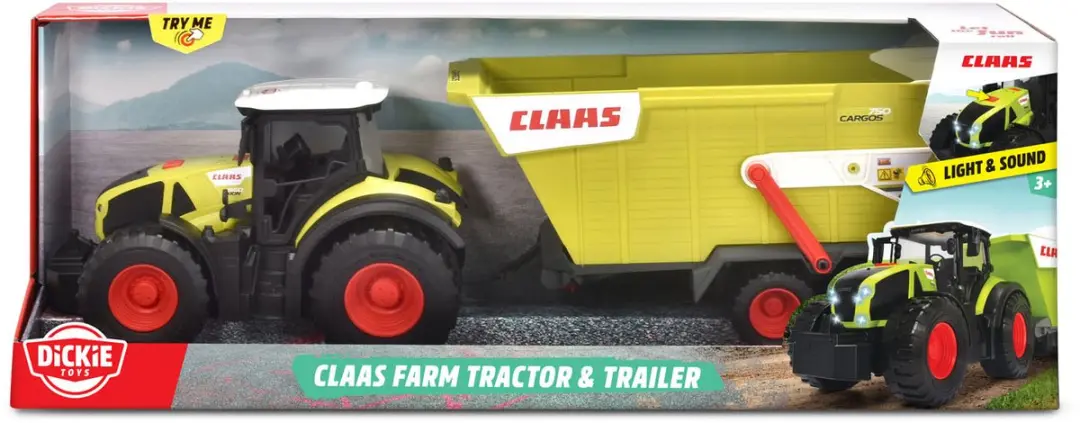 Dickie CLAAS Farm Tractor & Trailer 203739004 - Meerkleurig - afbeelding 6 van 6