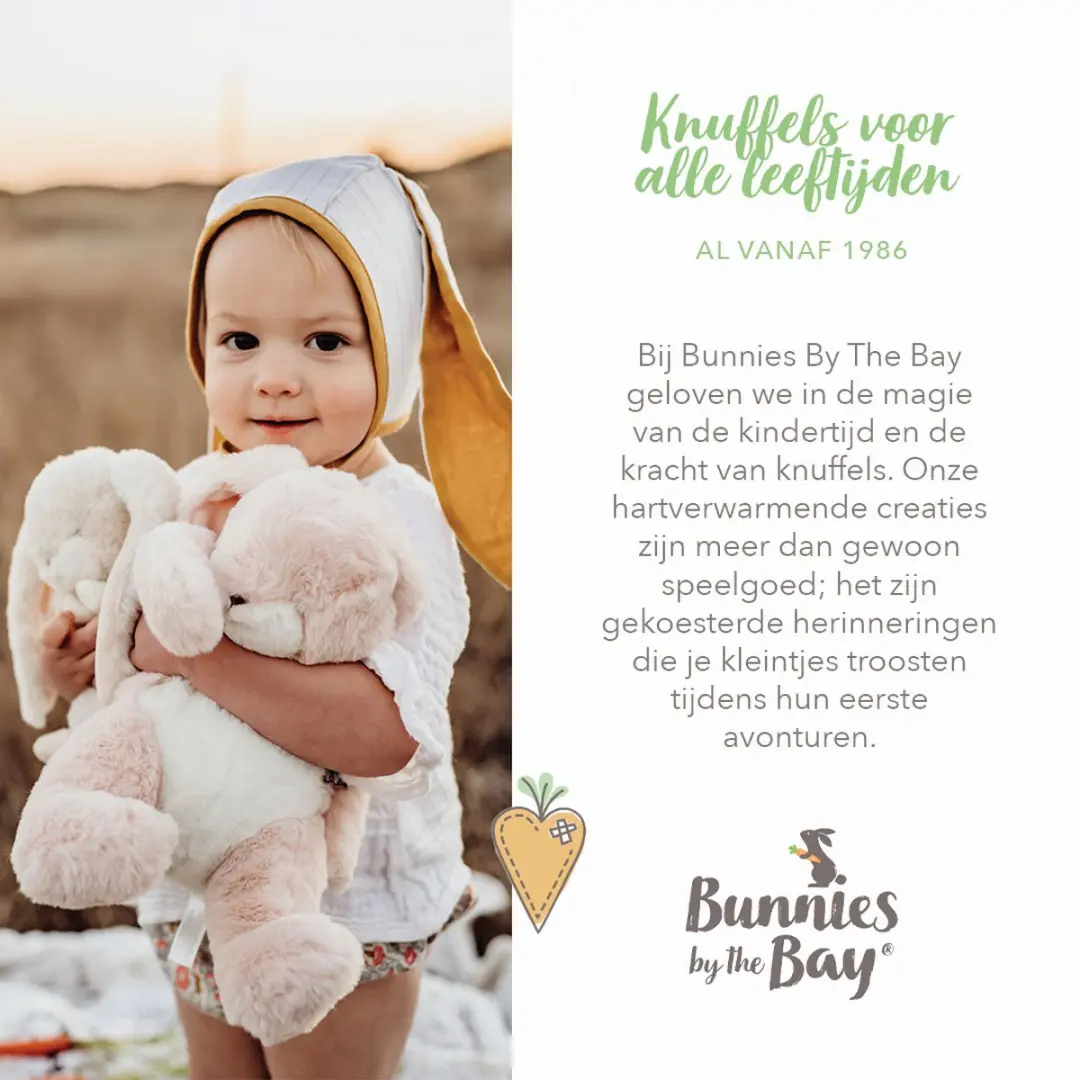 Bunnies By The Bay Nibble Konijn Geborduurd Roze - 46cm
