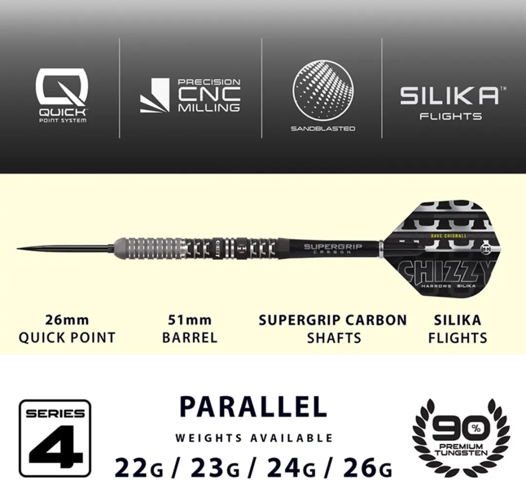Harrows Chizzy Series 4 24gr - 3 Stuks - Zilver/Zwart