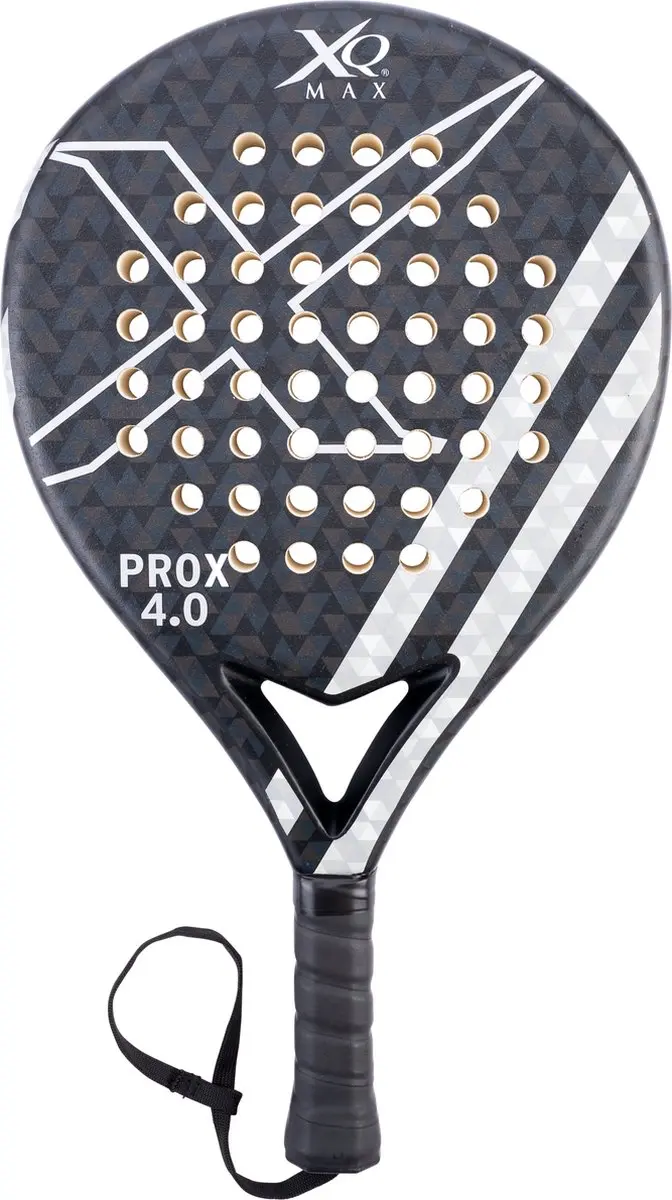 XQMax Padel Racket ProX 4.0 - Lichtgewicht Druppelvorm - Grijs