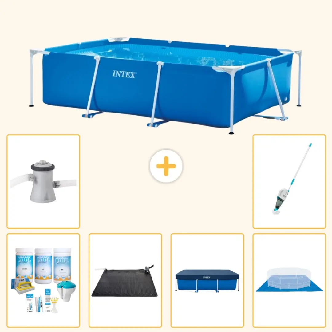 Intex Rechthoekig Frame Zwembad 260x160cm Blauw