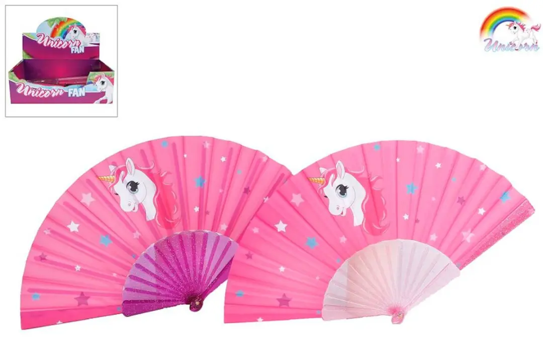 Unicorn Waaier 23cm - Multicolor