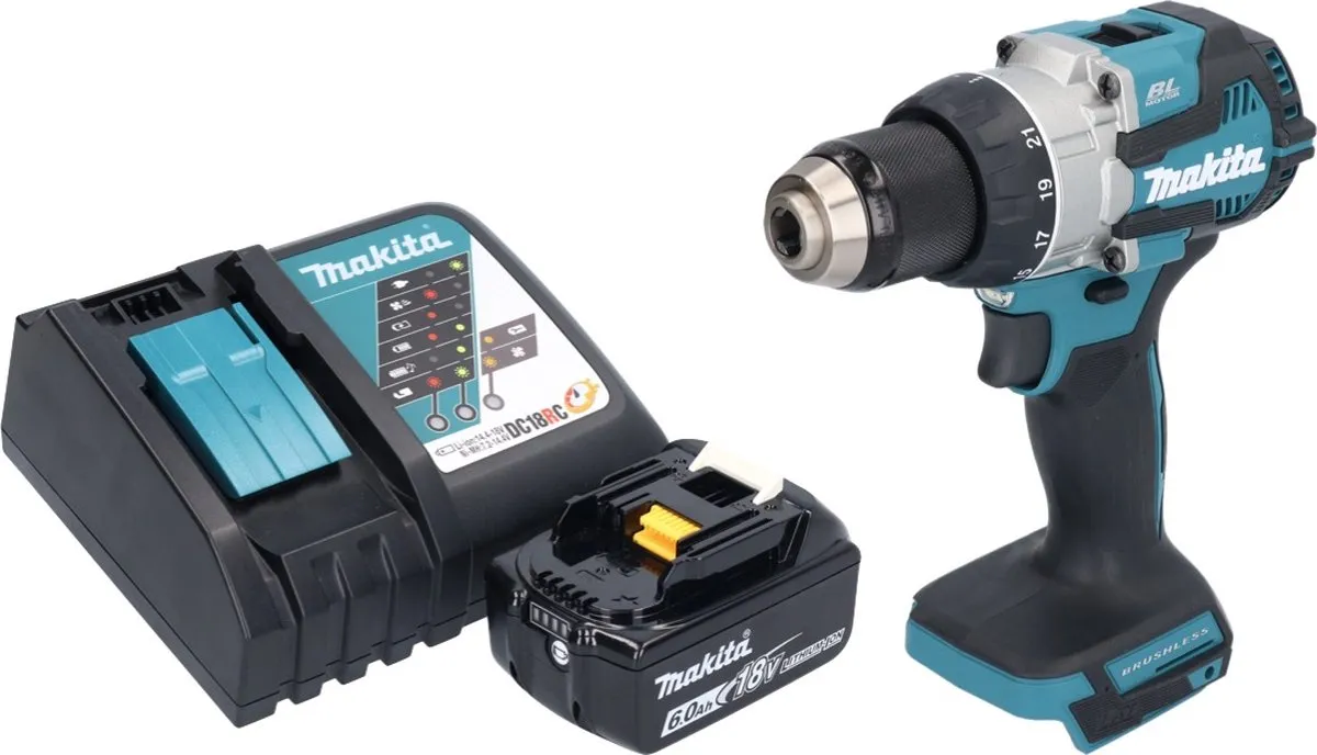 Makita DDF489RG1 Accuboormachine 18V 73Nm Borstelloos - 21 standen - 6.0Ah - afbeelding 2 van 5