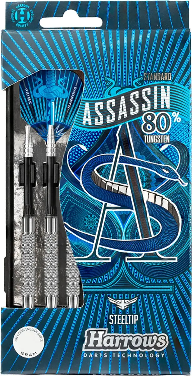 Harrows Assassin Standard Darts 22g - 80% Tungsten - Grijs/wit/zwart
