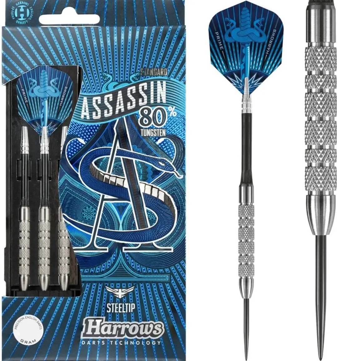 Harrows Assassin Standard Darts 22g - 80% Tungsten - Grijs/wit/zwart