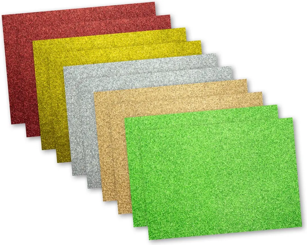 Kangaro Glitterkarton K0064P02 - 10 Vel - 5 Kleuren - 25x35cm