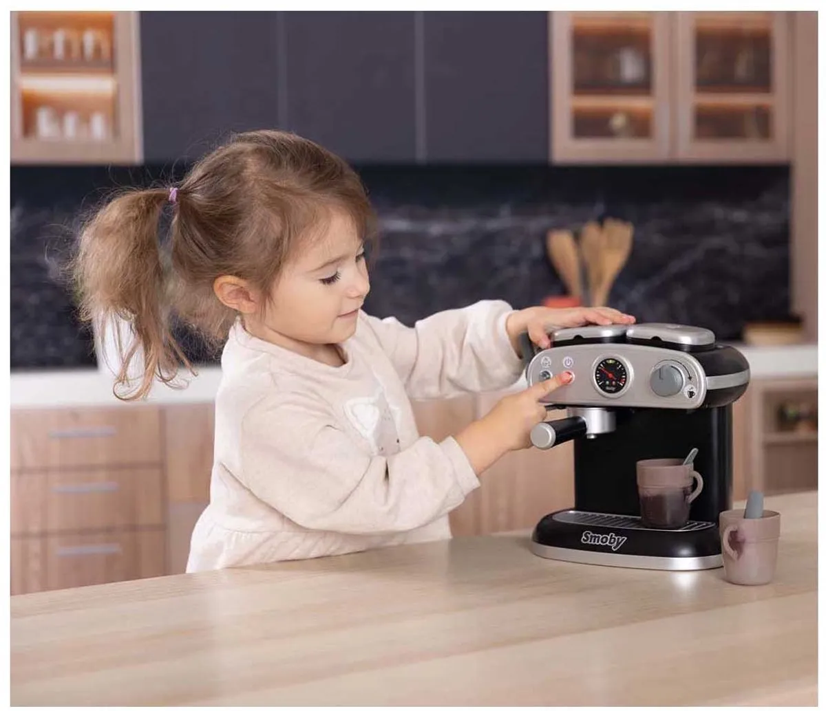 Smoby Expresso Speelgoedkoffiezetapparaat - Zwart - 3x AA