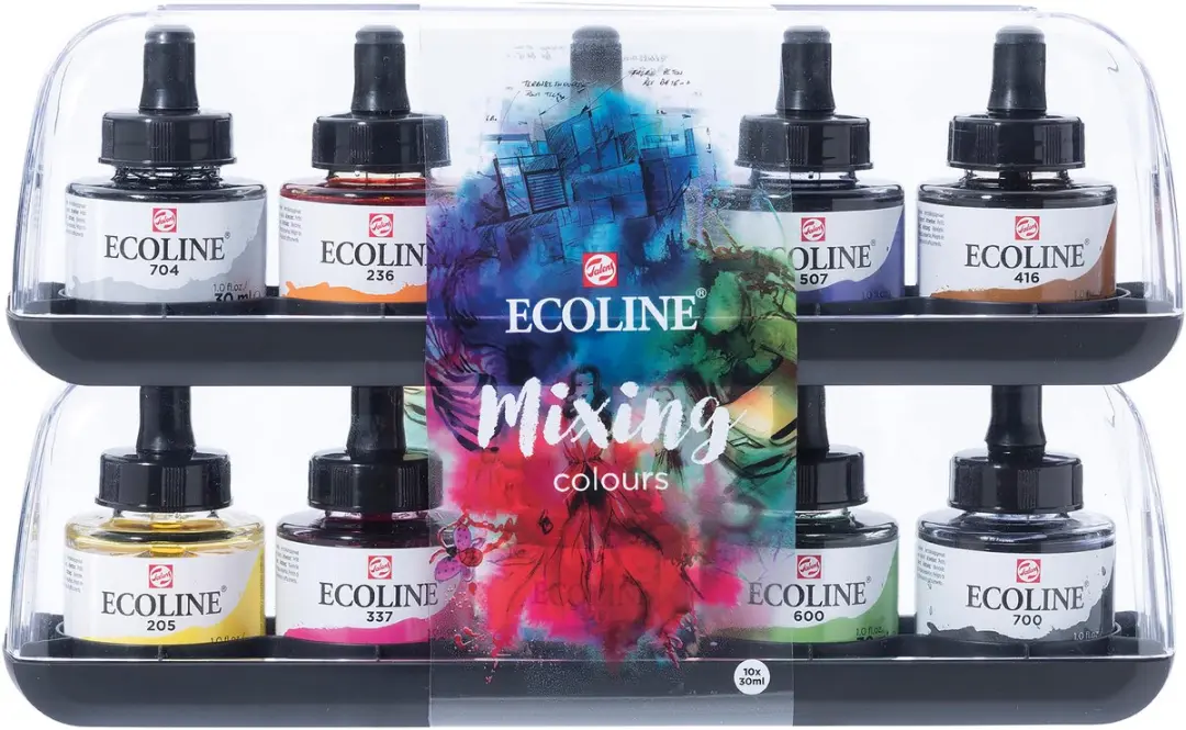 Ecoline Vloeibare Waterverf Set 10 Kleuren 30ml