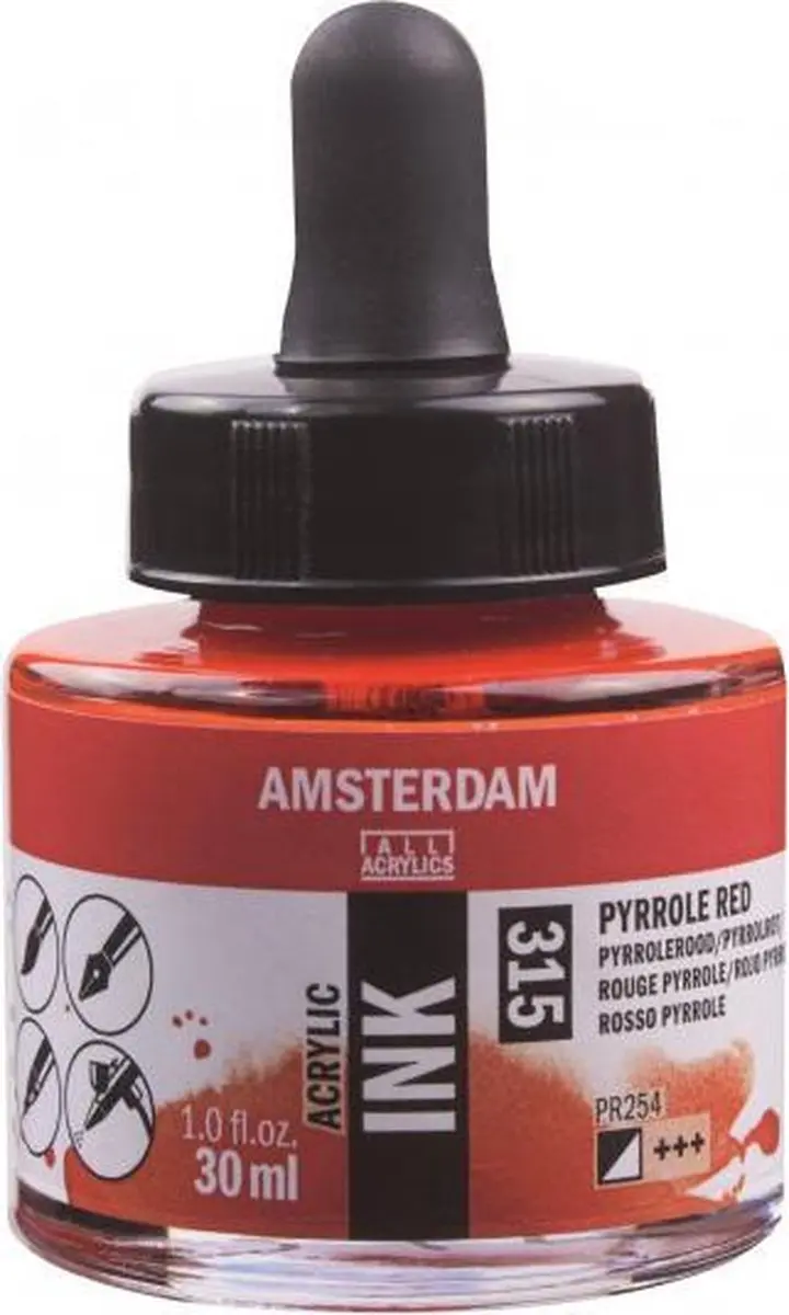 Amsterdam Acrylic Ink Pyrrolerood 315 - 30ml