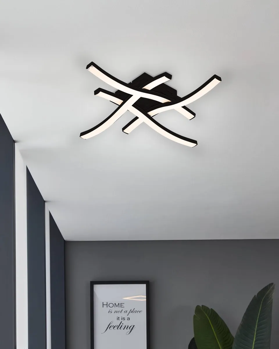 Eglo Cabezas-E Plafondlamp LED 40cm - Zwart/Wit