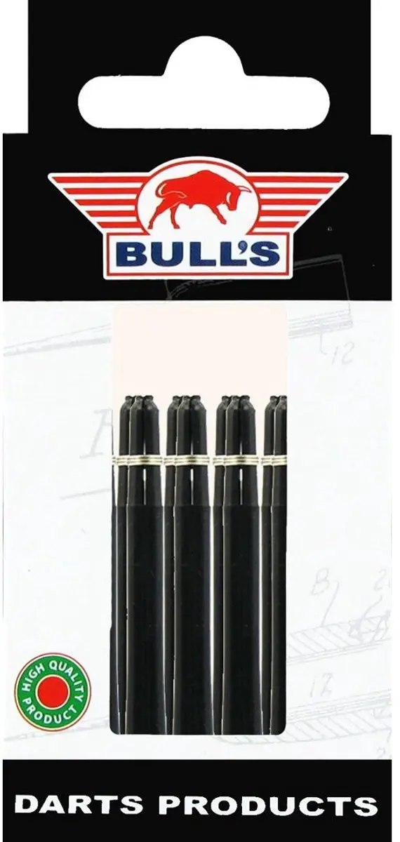 Bull's The Original Long + Ring Dart Shafts 5-Pack - 15 Stuks - Zwart