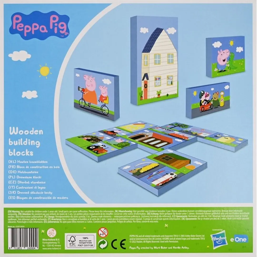 Peppa Pig Houten Bouwblokken - 19 Stuks - Diverse