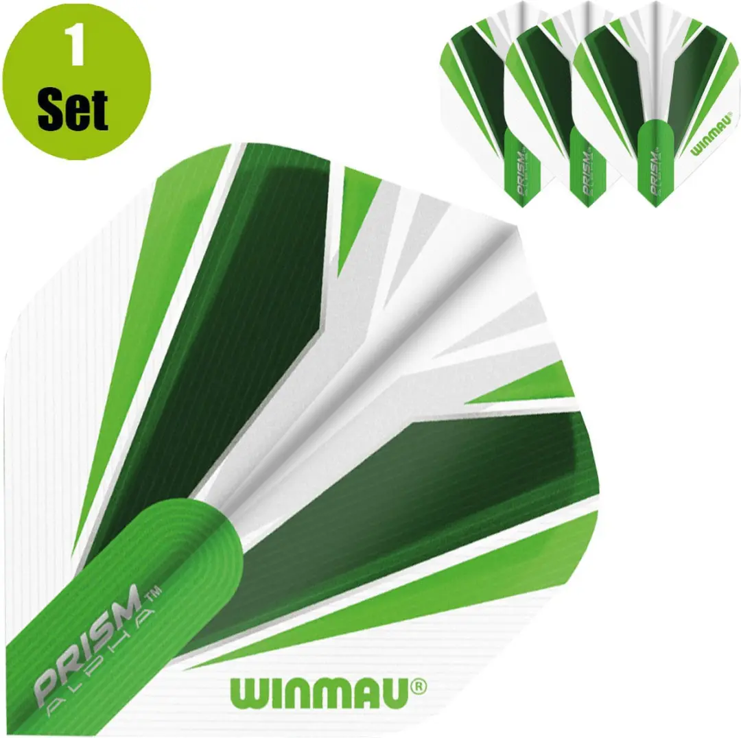 Winmau Prism Alpha Dart Flights - Groen/Wit - 3 Stuks