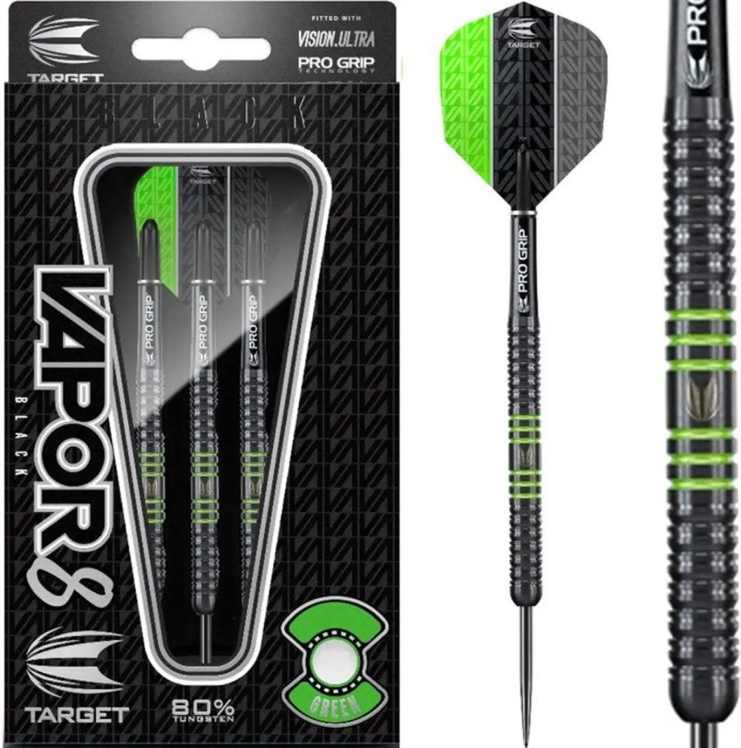 Target Vapor-8 Dartpijlen 3 Stuks - Zwart/Groen
