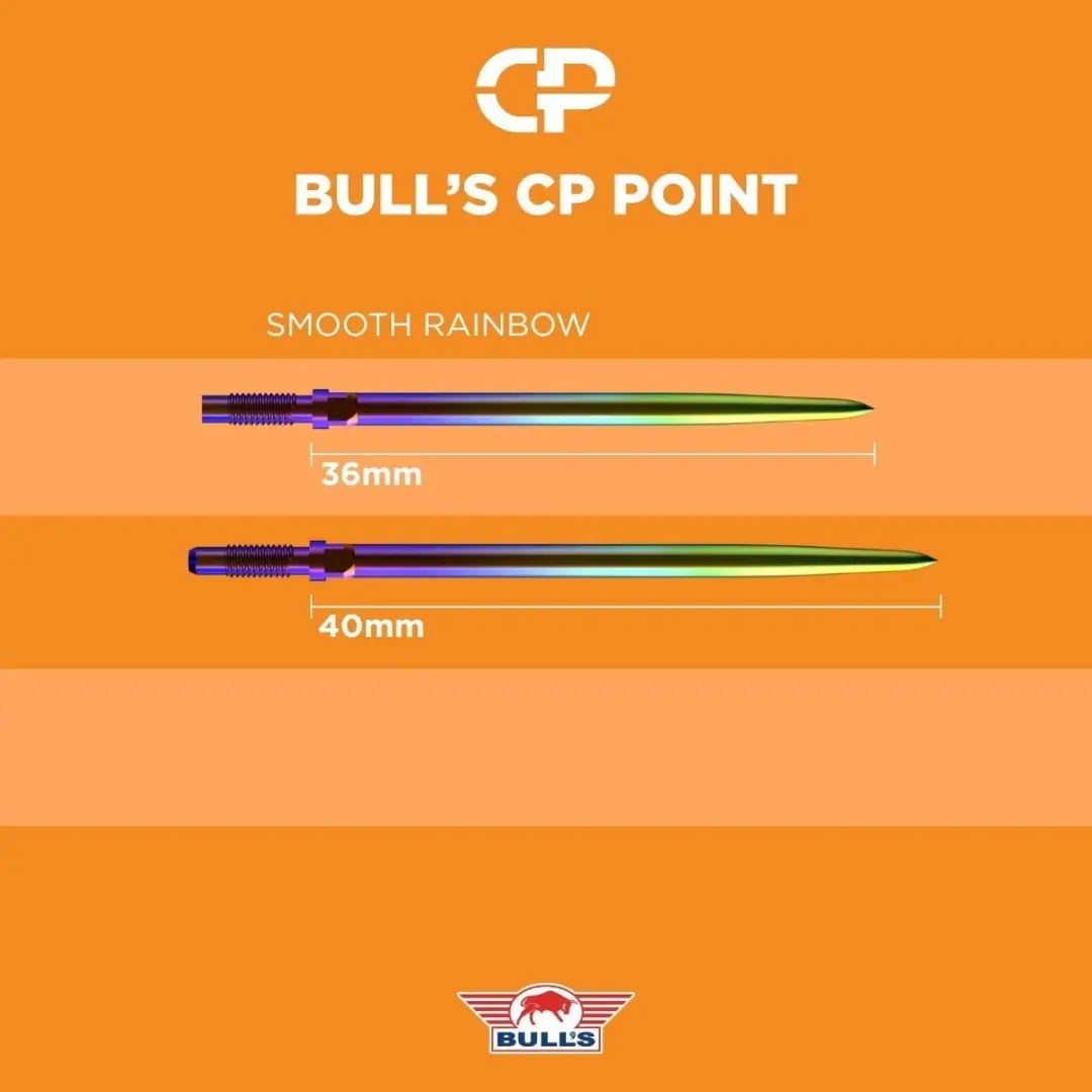 Bull's Convertible Points Smooth Rainbow 40mm - 3 Stuks