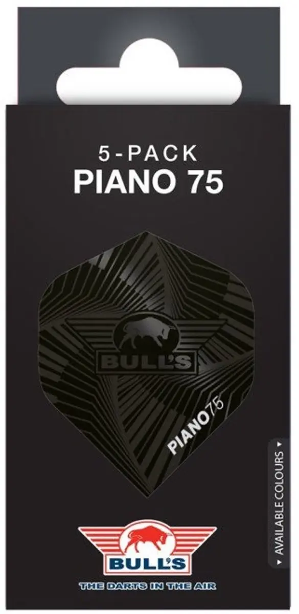 Bull's Flights Piano 75 - 25 Stuks (5x5) - Zwart
