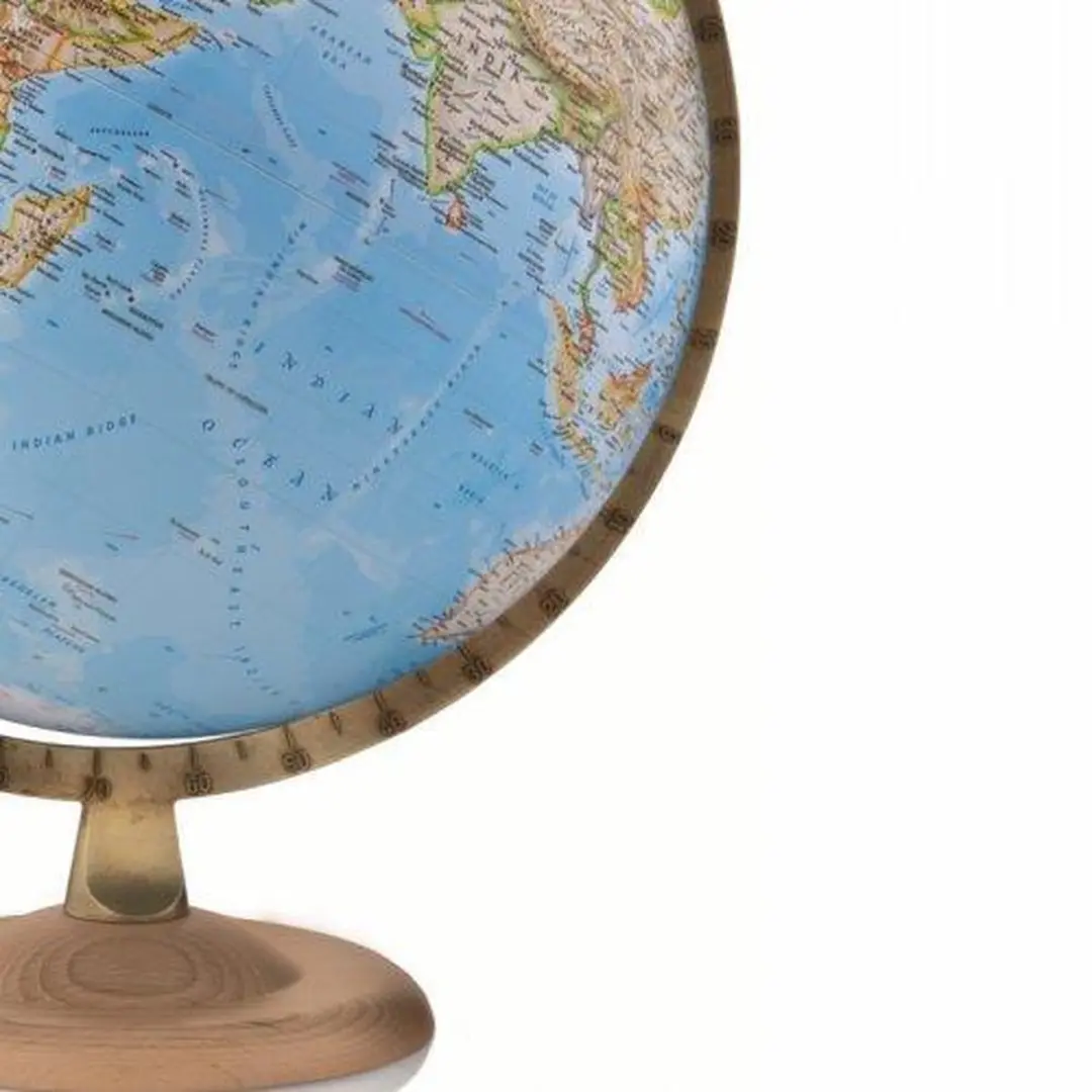 National Geographic Globe Gold Classic 30cm - Blauw/Bruin - Beuken voet