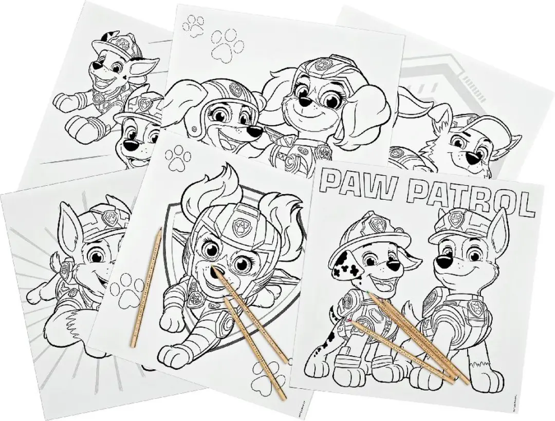 PAW Patrol Kleurboek - 30 Pagina's - Multikleur - 6 Potloden