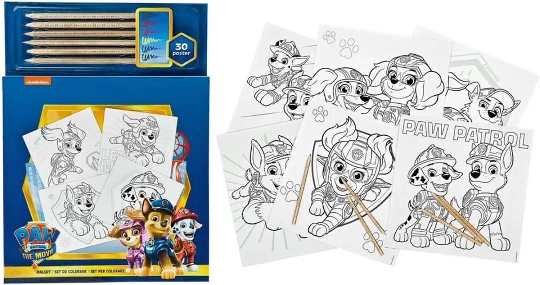 PAW Patrol Kleurboek - 30 Pagina's - Multikleur - 6 Potloden