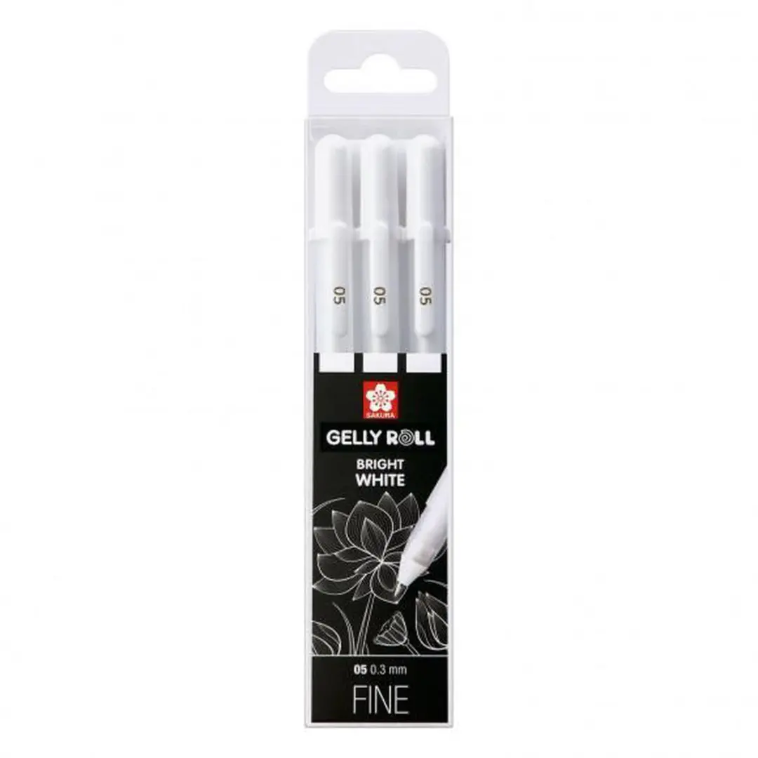 Sakura Gelly Roll Gelpen Fijn 0,3mm Wit - 3 Stuks