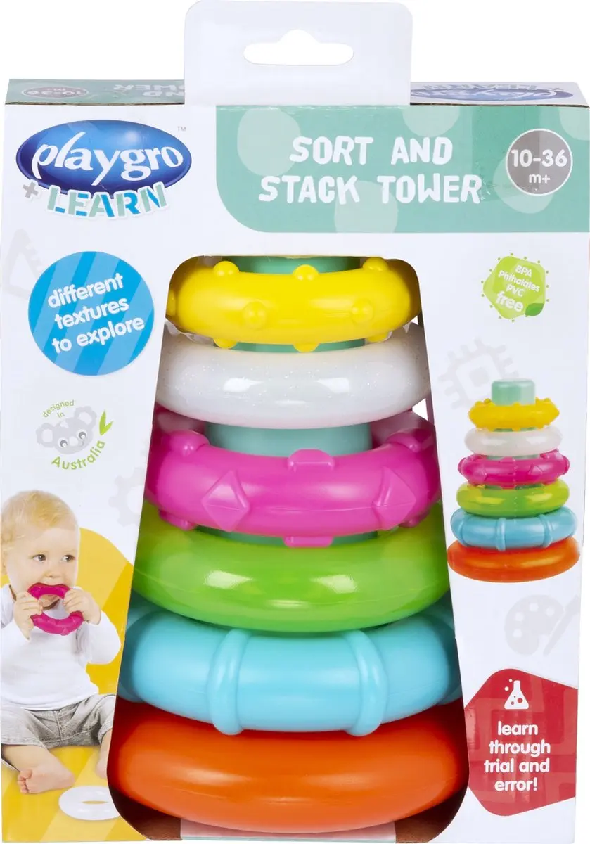 Playgro Sorteer- en Stapeltoren - Multi
