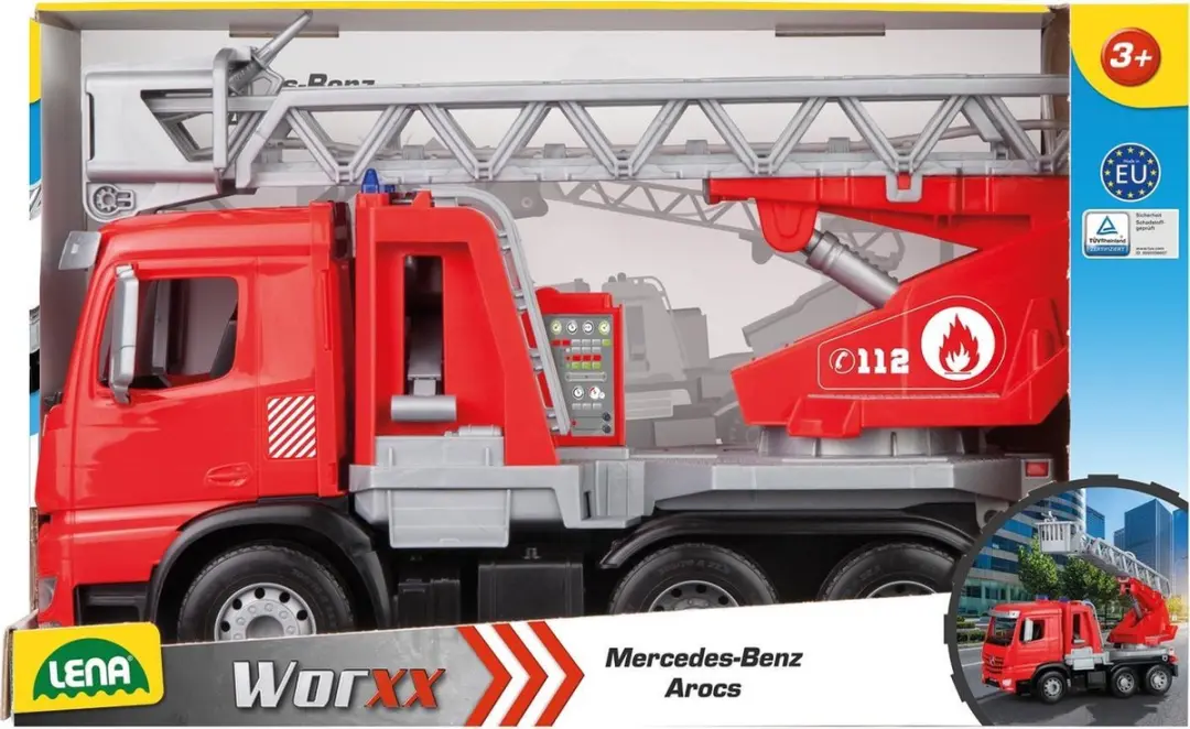 Lena Worxx Mercedes-Benz Arocs Brandweerladderwagen 48cm SM04615 - Multicolor