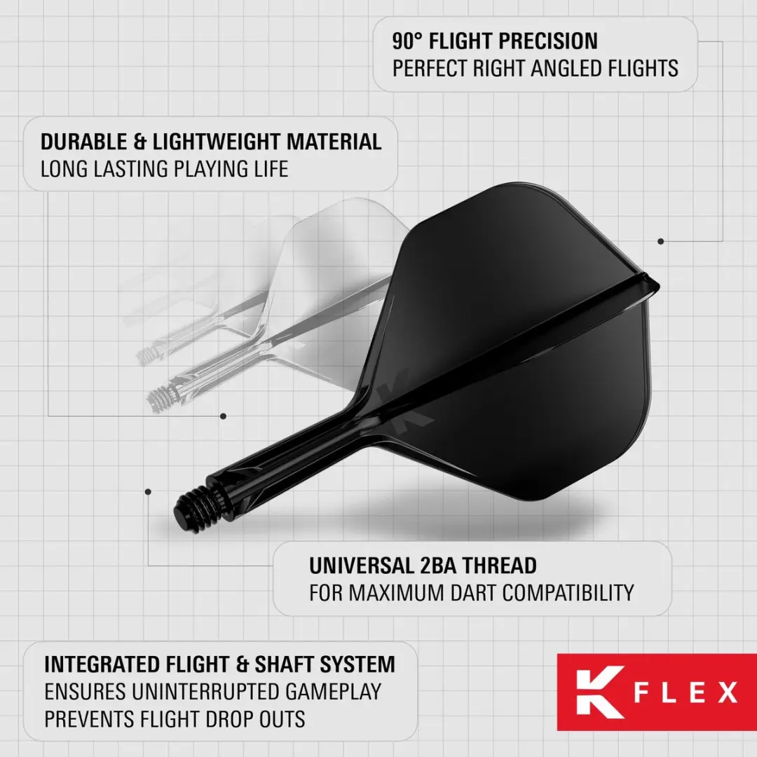 Target K-Flex Black NO2 Dart Flights Intermediate 26mm - 410020